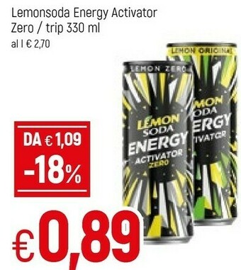 Famila Lemon soda Energy Activator Zero offerta