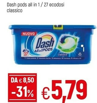 Famila Dash Pods All In 1 / 27 Ecodosi Classico offerta