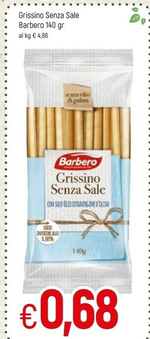 Famila Barbero Grissino Senza Sale offerta