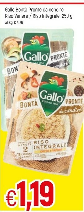 Famila Gallo Bonta Pronte Riso Venere 250 G offerta