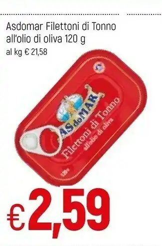 Famila Superstore Asdomar Filettoni Di Tonno All'olio Di Oliva offerta