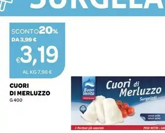 Ekom Buon Vento - Cuori di Merluzzo Sudafricano Surgelati 400 g(ml) offerta