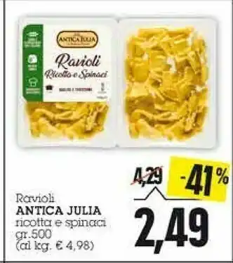 Antica Julia Ravioli Ricotta E Spinaci