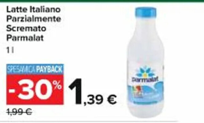 Carrefour Market Latte Italiano Parzialmente Scremato Parmalat 1 L offerta