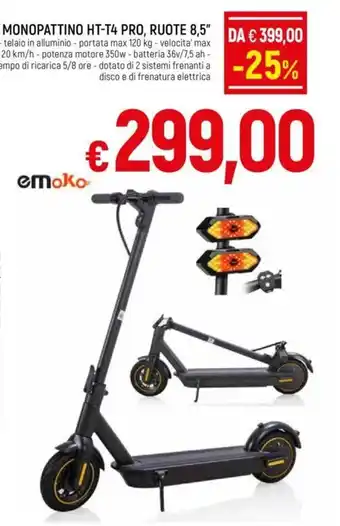 Galassia MONOPATTINO HT-T4 PRO, RUOTE 8,5" offerta