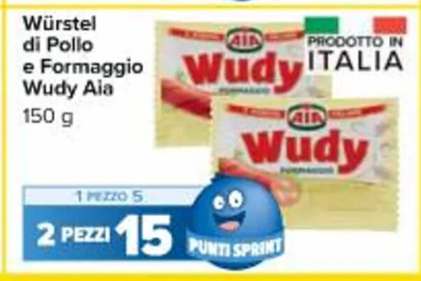 Carrefour Market Würstel di Pollo e Formaggio Wudy 150g offerta