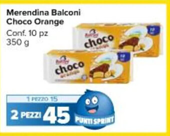 Carrefour Market Merendina Balconi Choco Orange Conf. 10 pz 350 g offerta