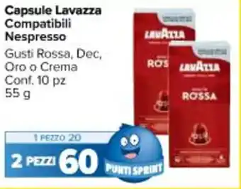 Carrefour Market Capsule Lavazza Compatibili Nespresso 55g offerta