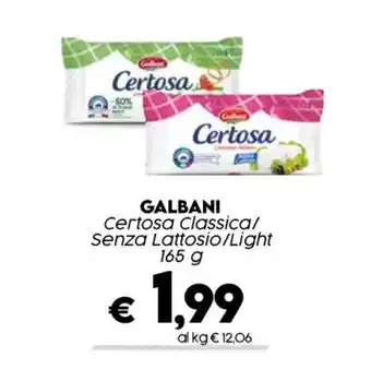 Crai GALBANI Certosa Classica/ Senza Lattosio/Light 165 g offerta