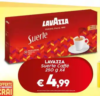 Crai LAVAZZA Suerte caffè 250 g X4 offerta