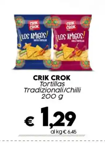 Crai CRIK CROK Tortillas Tradizionali/Chilli 200 g offerta