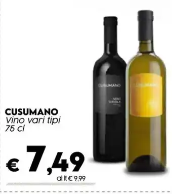Crai CUSUMANO Vino vari tipi 75 cl offerta