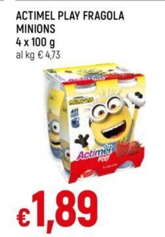 Galassia ACTIMEL PLAY FRAGOLA MINIONS 4 x 100 g offerta