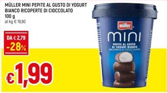 Galassia MÜLLER MINI PEPITE AL GUSTO DI YOGURT BIANCO RICOPERTE DI CIOCCOLATO 100 g offerta