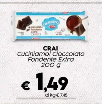 Crai CRAI Cuciniamo! Cioccolato Fondente Extra 200 g offerta