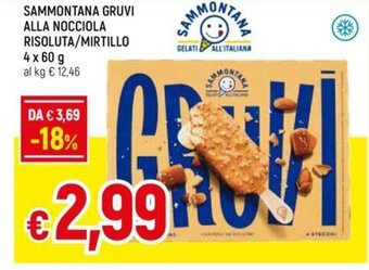 Galassia SAMMONTANA GRUVI ALLA NOCCIOLA RISOLUTA/MIRTILLO 4 x 60 g offerta