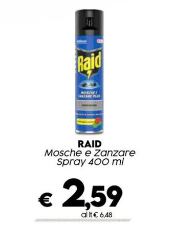 Crai RAID Mosche e Zanzare Spray 400 ml offerta