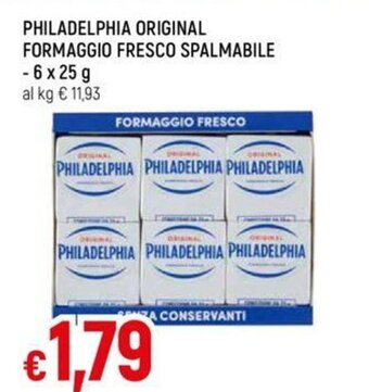 Galassia PHILADELPHIA ORIGINAL FORMAGGIO FRESCO SPALMABILE 6 x 25 g offerta