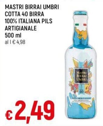 MASTRI BIRRAI UMBRI COTTA 40 BIRRA 100% ITALIANA PILS ARTIGIANALE 500 ml