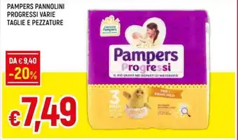 Galassia PAMPERS PANNOLINI PROGRESSI VARIE TAGLIE E PEZZATURE offerta
