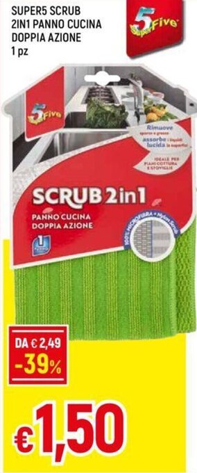 Galassia SUPER5 SCRUB 2in1 PANNO CUCINA DOPPIA AZIONE 1 pz offerta