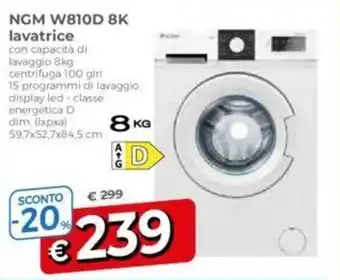 Galassia NGM W810D 8K lavatrice offerta