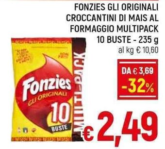 A&O FONZIES GLI ORIGINALI CROCCANTINI DI MAIS AL FORMAGGIO MULTIPACK 10 BUSTE-235 g offerta