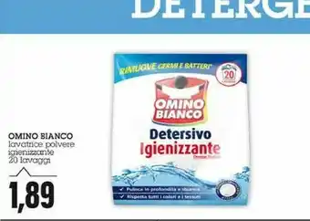 Emi Supermercati Omino Bianco Lavatrice Polvere Igienizzante 20 Lavaggi offerta
