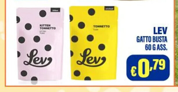Cossuto LEV GATTO BUSTA 60 G ASS. offerta