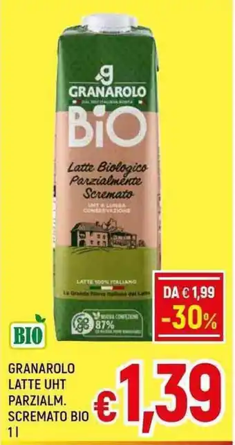 A&O GRANAROLO LATTE UHT PARZIALM. SCREMATO BIO 1 l offerta