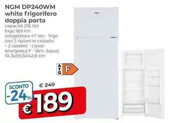 A&O NGM DP240WM white frigorifero doppia porta offerta