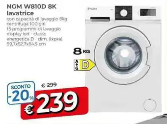 NGM W810D 8K lavatrice