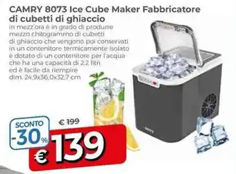 CAMRY 8073 Ice Cube Maker Fabbricatore di cubetti di ghiaccio