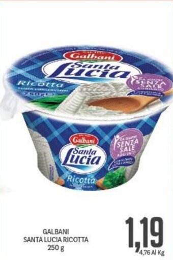 Supermercati Piccolo GALBANI SANTA LUCIA RICOTTA 250 g offerta