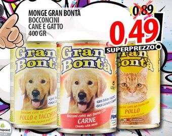 MONGE GRAN BONTÀ BOCCONCINI CANE E GATTO 400 GR