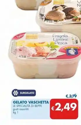 Le specialità di beppe gelato vaschetta
