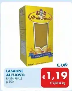 Pasta reale lasagne all'uovo