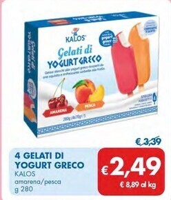 MD Discount Kalos 4 gelati di yogurt greco offerta