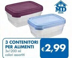 3 contenitori per alimenti