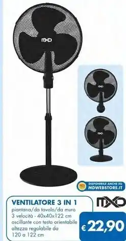 Mxd ventilatore 3 in 1