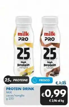 Milk protein drink