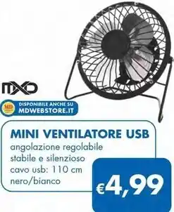 MD Discount Mxd mini ventilatore usb offerta