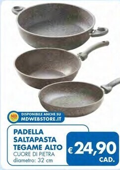 MD Discount Cuore di pietra - padella saltapasta tegame alto offerta