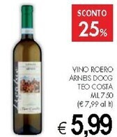 PrestoFresco Teo costa vino roero arneis docg offerta