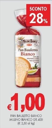 PrestoFresco Mulino bianco pan bauletto bianco offerta