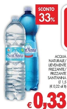 PrestoFresco Sant'anna acqua naturale offerta