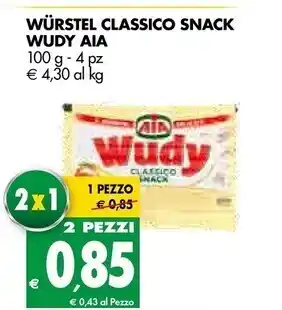Tigros Aia wurstel classico snack wudy offerta