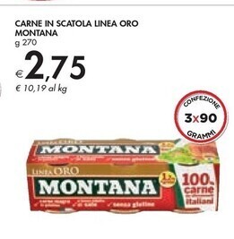 Bennet Montana carne in scatola linea oro offerta
