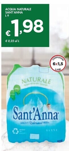 Bennet Sant'anna acqua naturale offerta