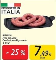 Carrefour Market Salsiccia fine di suino offerta